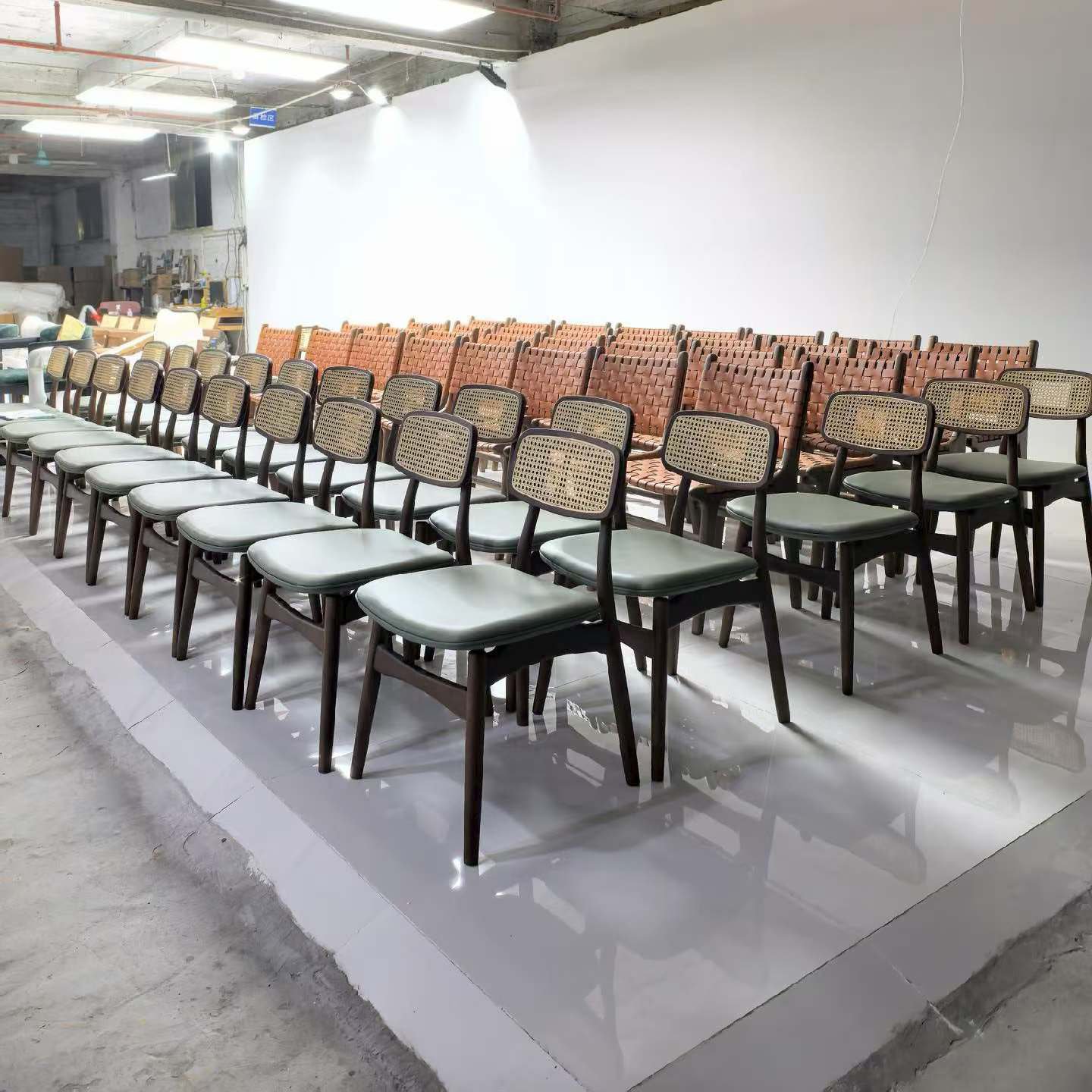 Finished furniture prepared for shipment review