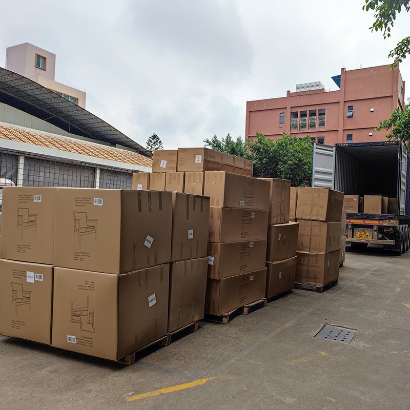 Nestul packed furniture staged for dispatch preparation