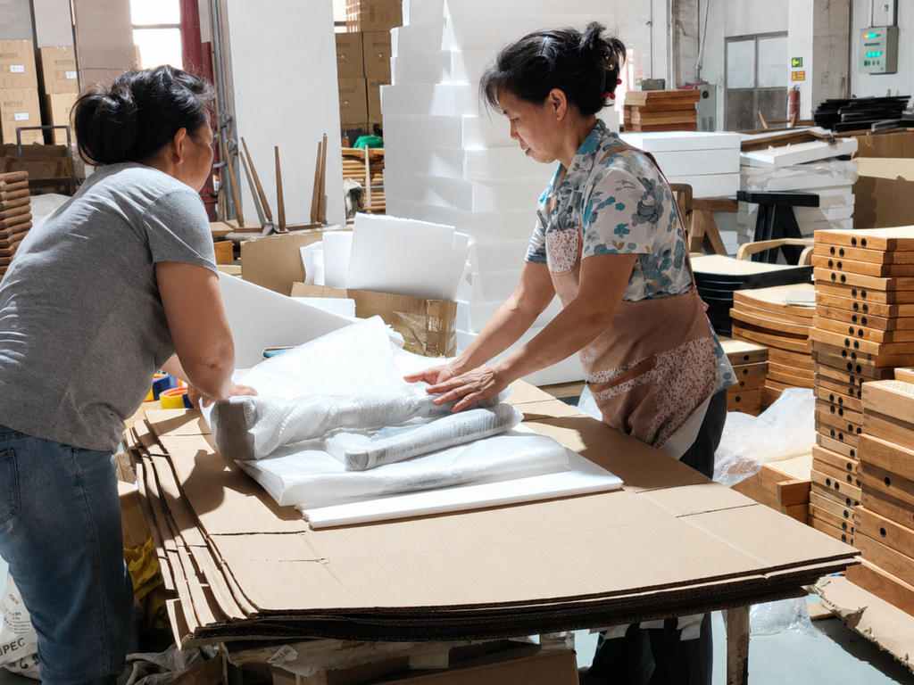 Furniture export packing prepared for shipment