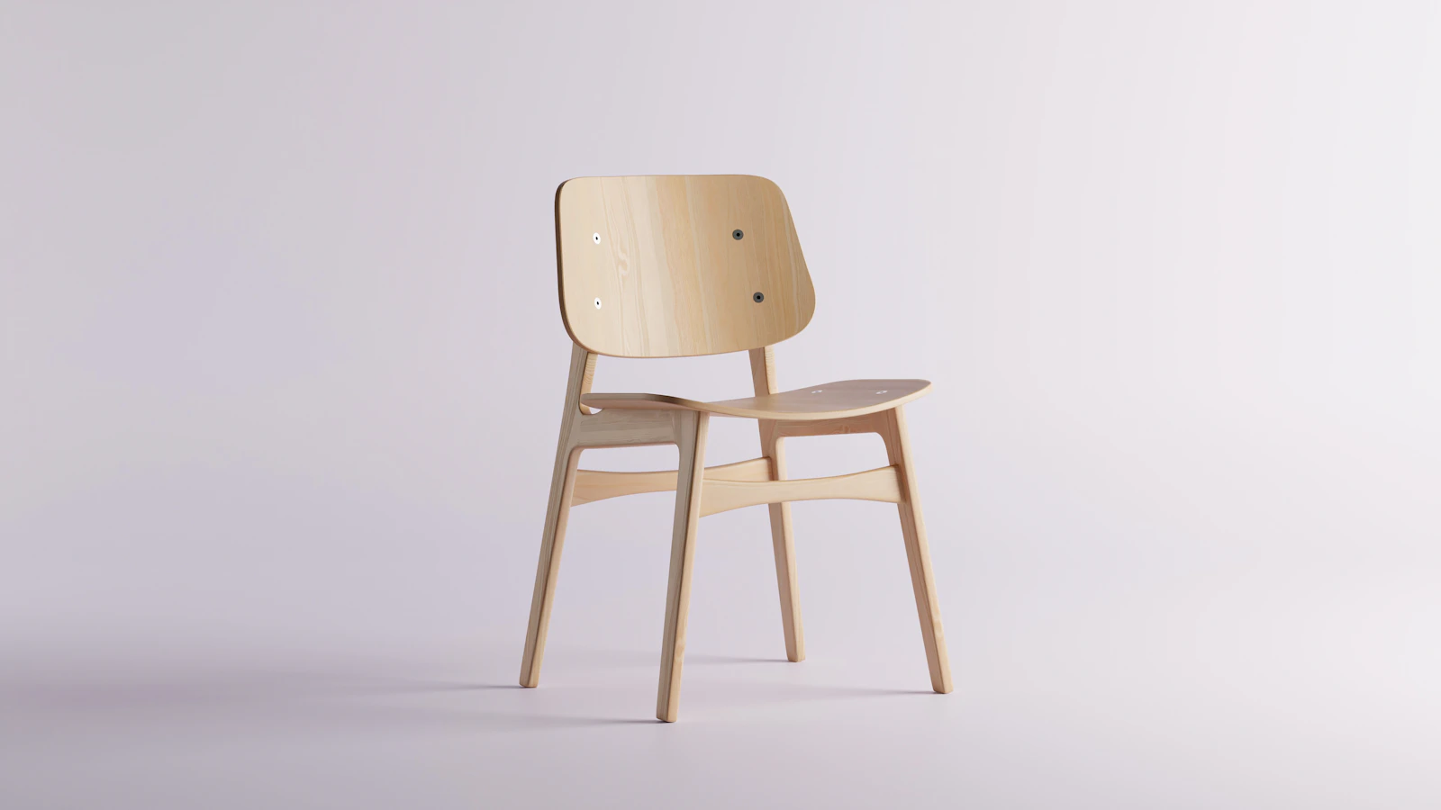 Wooden chair used as a visual reference for sample and bulk production comparison