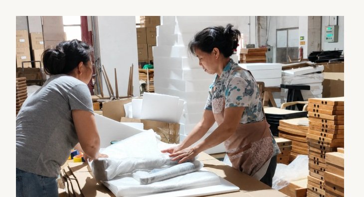 Furniture export packing prepared for shipment
